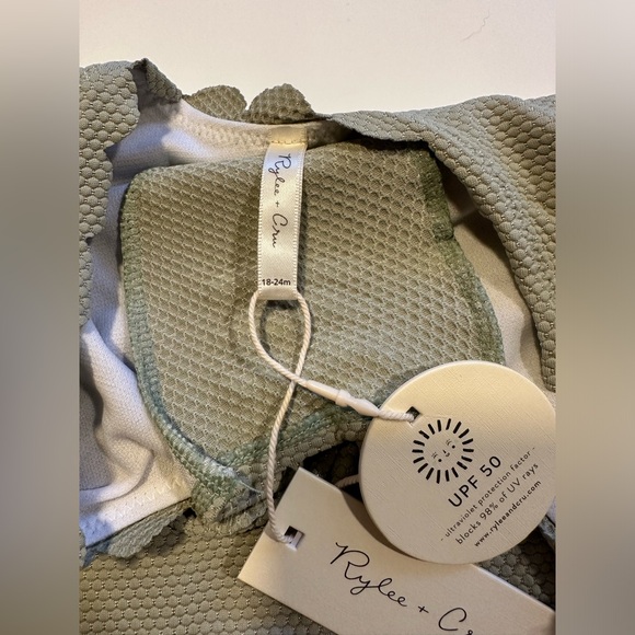 NWT Rylee + Cru Laced One Piece Swimsuit in Seafoam, size 3-6 months - Picture 4 of 13